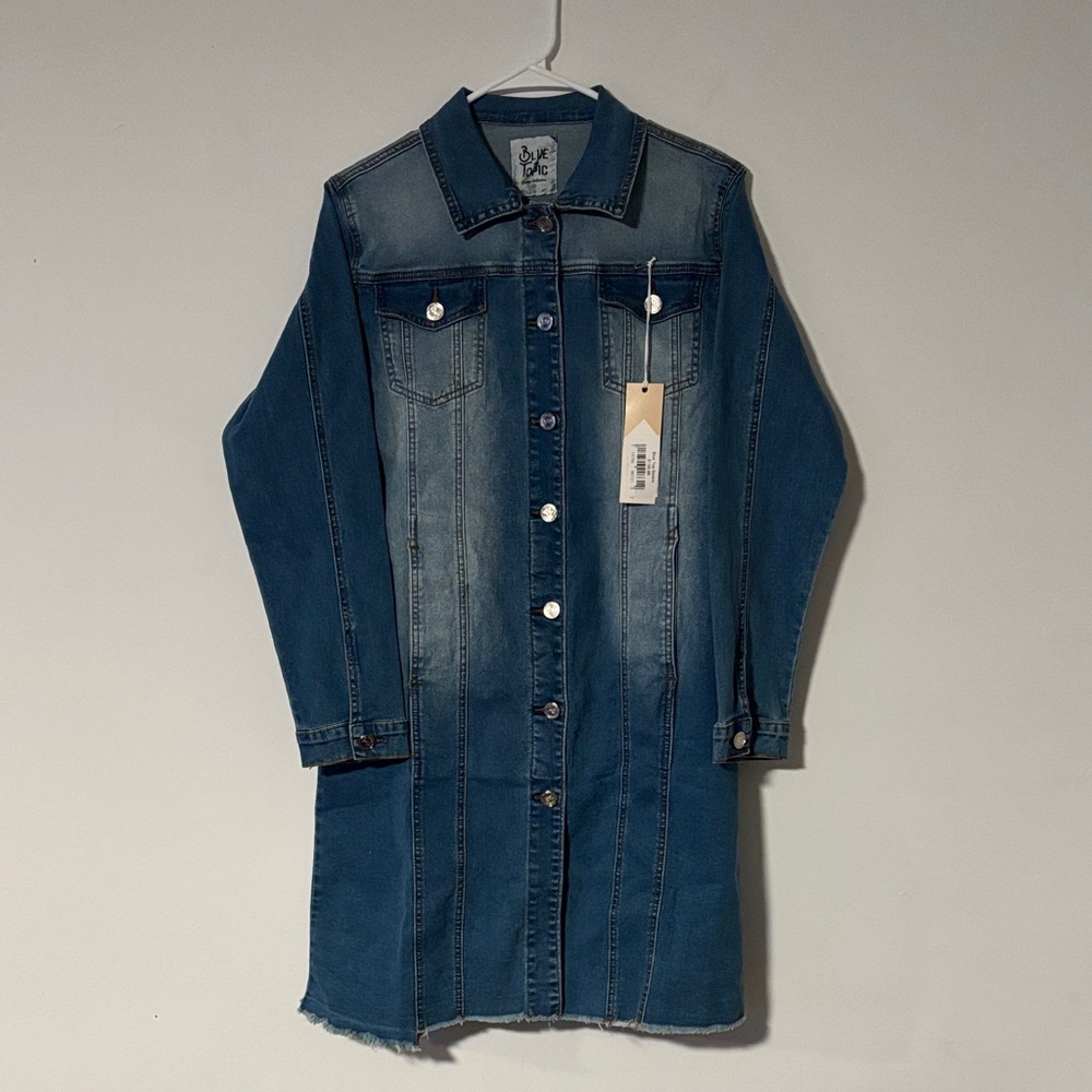 Women’s Blue Topic Denim Collection Denim Long Sleeve Dress Size S